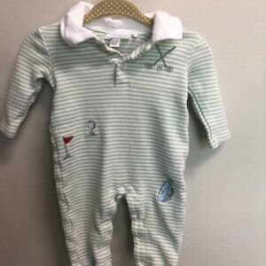Tres beau et belle green stripe golf outfit 0-3 months